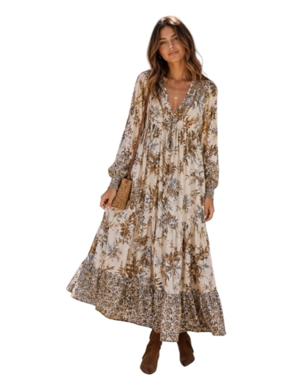 R Vivimos Romantic Cottagecore Prairie  Boho Festival Dress Size Small